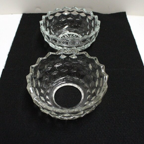 Vintage Homco 2 Piece Clear Glass Patterned Candle Holder - No Box - Picture 5 of 16